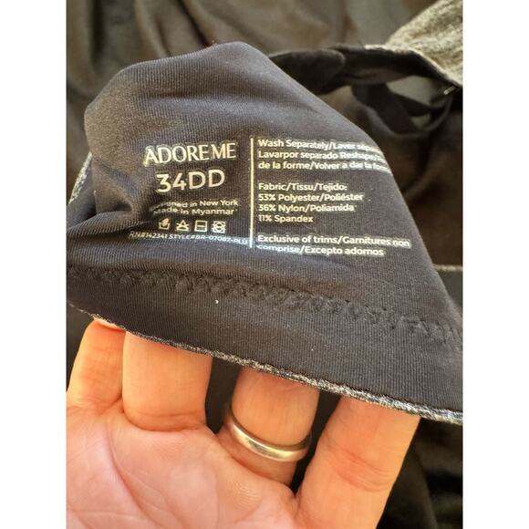 Adore Me Analize Push Up Plunge Bra Gray Size 34DD Padded Underwire Classic - Picture 5 of 5